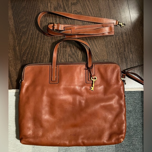 Fossil Bags Fossil Cognac Brown Emma Leather Laptop Bag Never Used